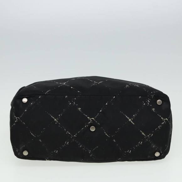 CHANEL Travel line Tote Bag Nylon Black CC Auth 81866 - Picture 9 of 16